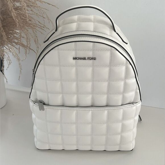 Michael Kors Shelia Quilted White Backpack – Luxe Designer Statement NWT - Picture 6 of 9